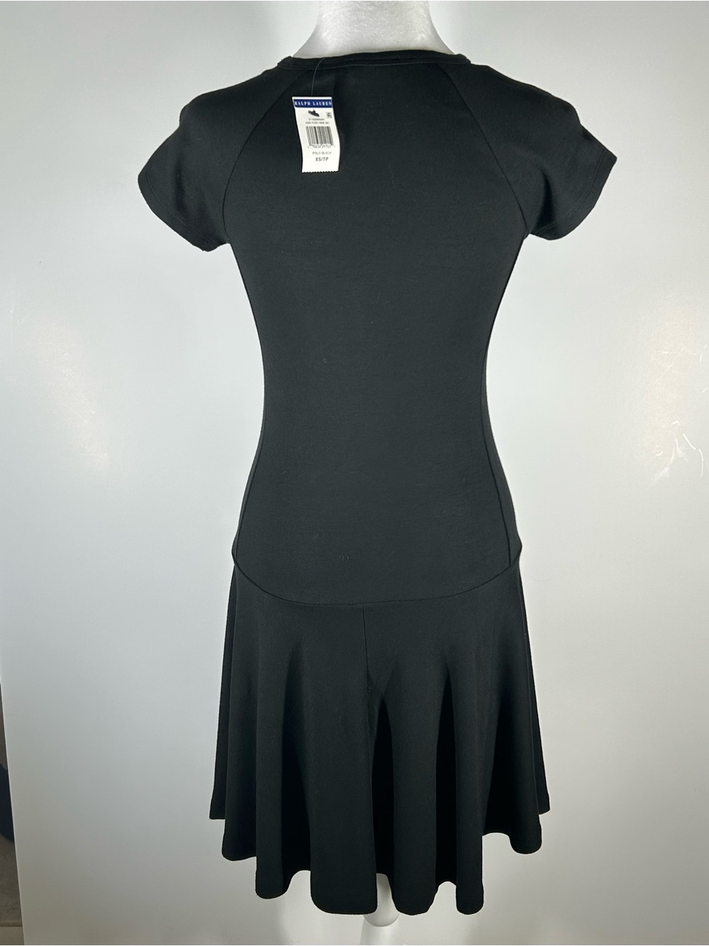 Polo Ralph Lauren Black Drop-Waist Fit & Flare Mini Dress XS/TP - Picture 3 of 6